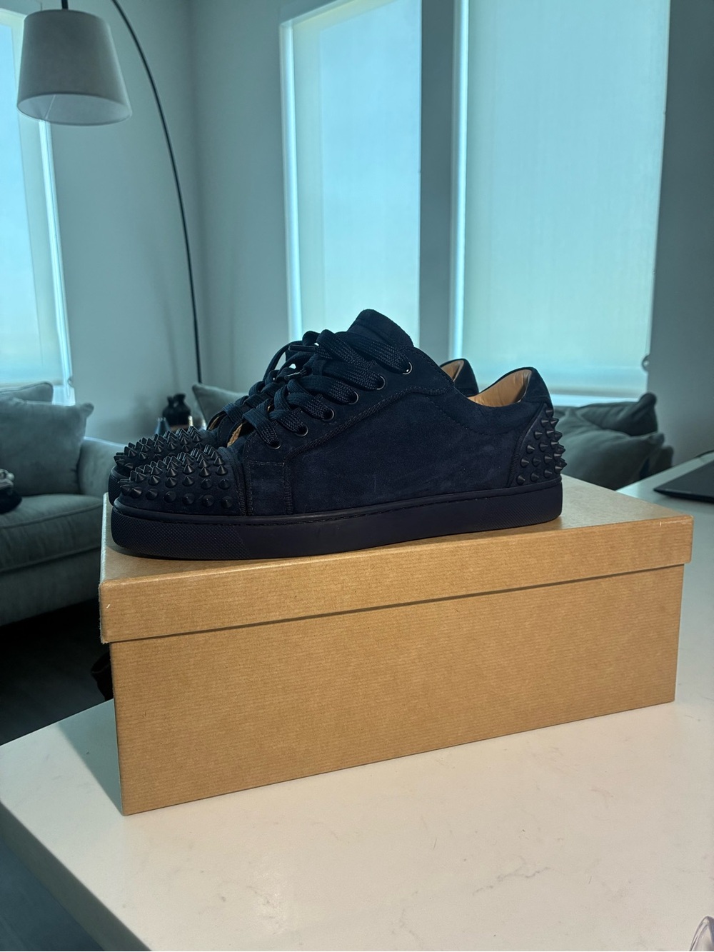 Christian Louboutin - Louis Junior Spikes Orlato - Red Bottoms - US 8.5